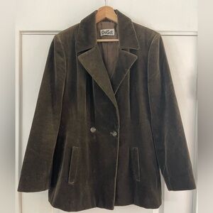 Coolest OuiSet Vintage Olive Green Velvet Blazer - 14